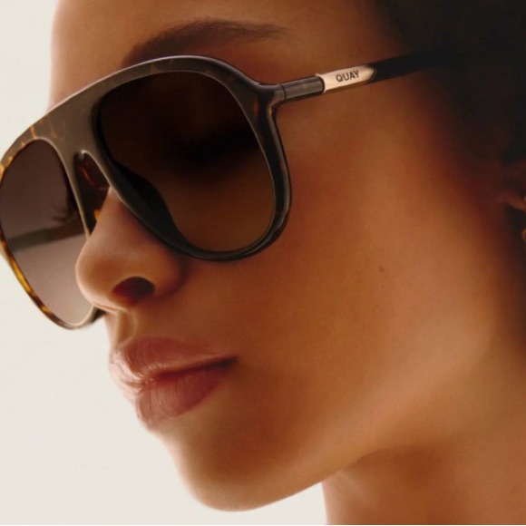 New! Quaychart Topper Tortoise Brown Sunglasses